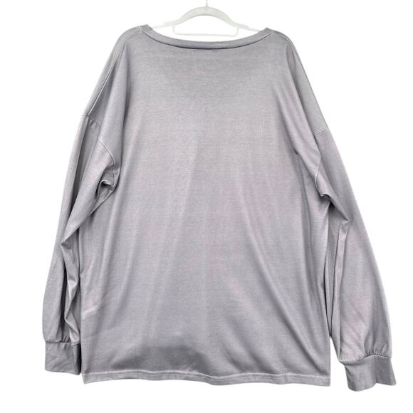 LUUKSE Leopard Print Long Sleeve V-Neck Loose Fit‎ Top Casual 1X - Picture 2 of 6